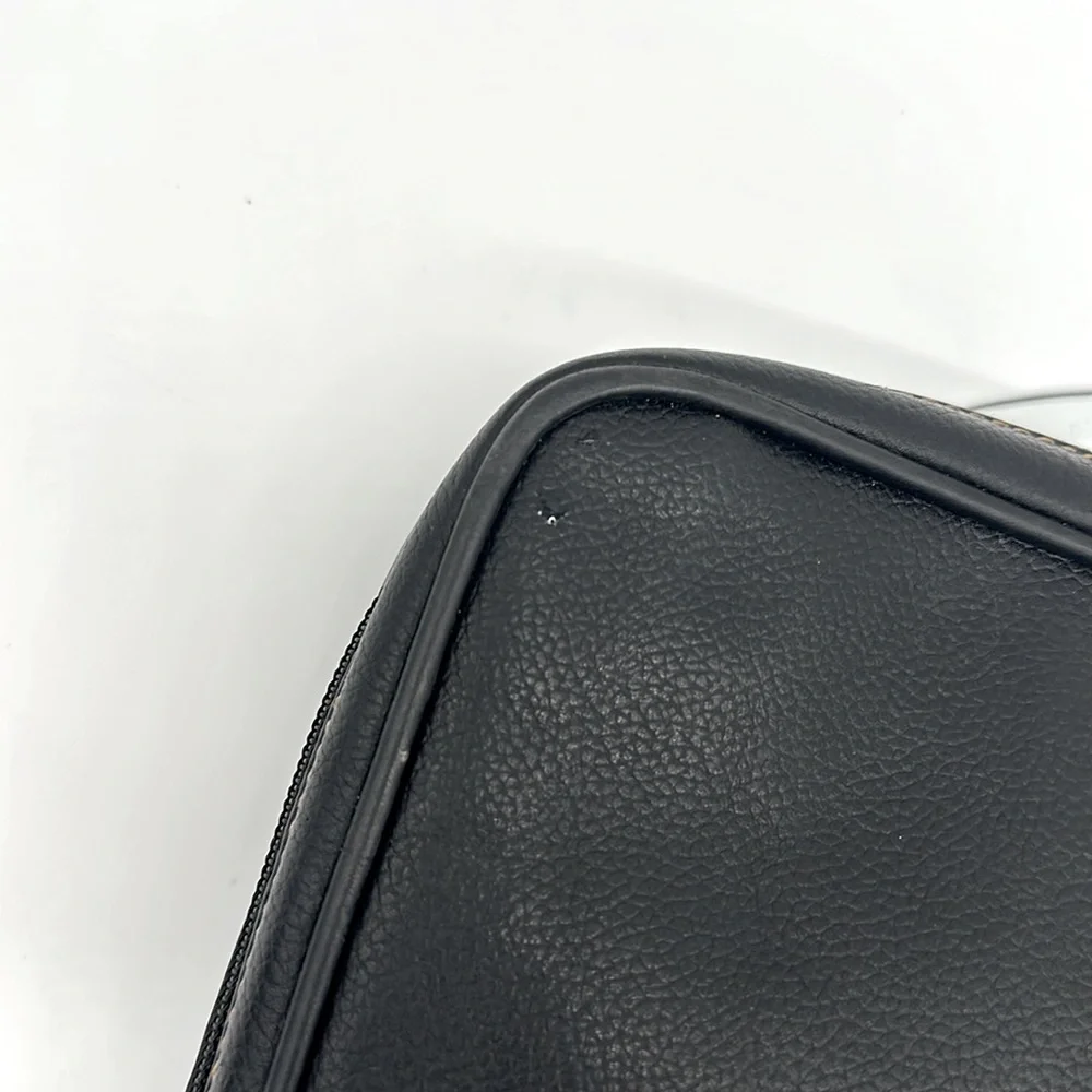 Vintage Dunhill Black Leather Travel Toiletry Bag Organizer